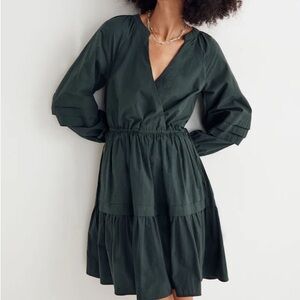 Madewell Crinkle Poplin Wrap Mini dress  S